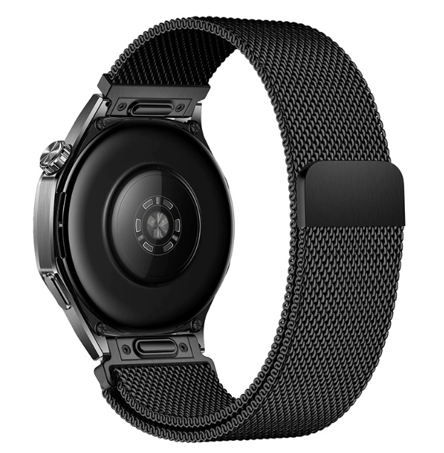 Швидкозйомний магнітний ремінець Milanese Loop 20 мм (кнопкове кріплення, оновлена модель) (чорний)