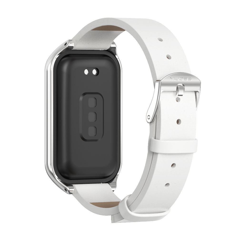 Ремінець із екошкіри MiJobs для Redmi Smart Band 3 / Mi Band 9 Active (Білий)
