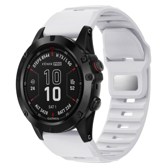 Силіконовий ремінець QuickFit 26 мм для Garmin Fenix 7X/6X/5X, Enduro 2, Tactix, Descent, Epix Pro (Білий)