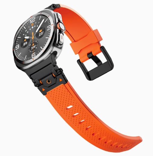 Металевий ремінець Armor Pro із силіконовою вставкою для Samsung Galaxy Watch 8 40/44 мм. (orange+black)