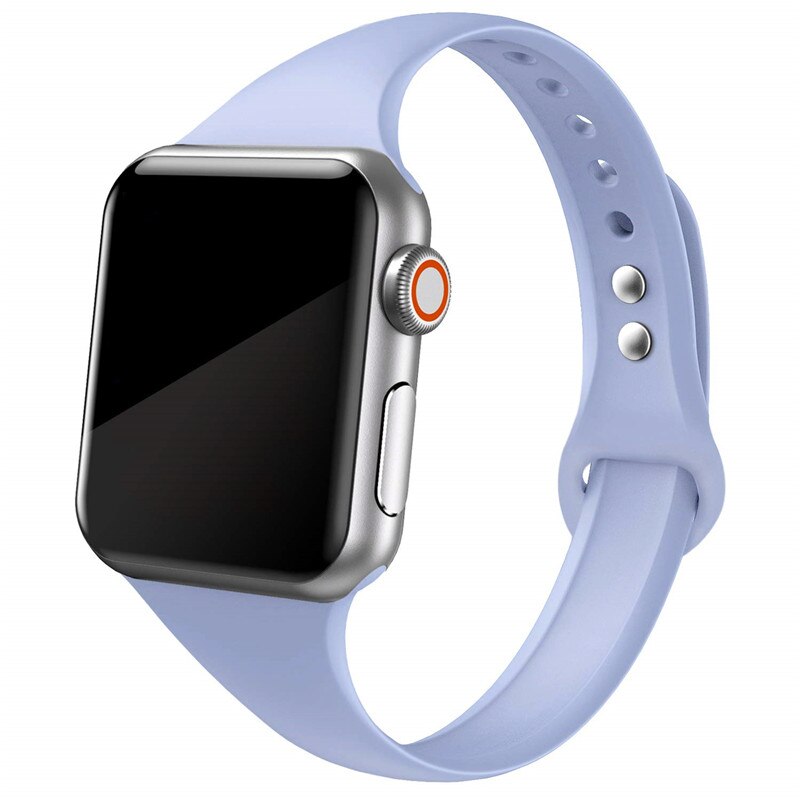 Ремінець BlackPink Силіконовий Вузький для Apple Watch 42/44mm Світло-рожевий (Фіолетовий)