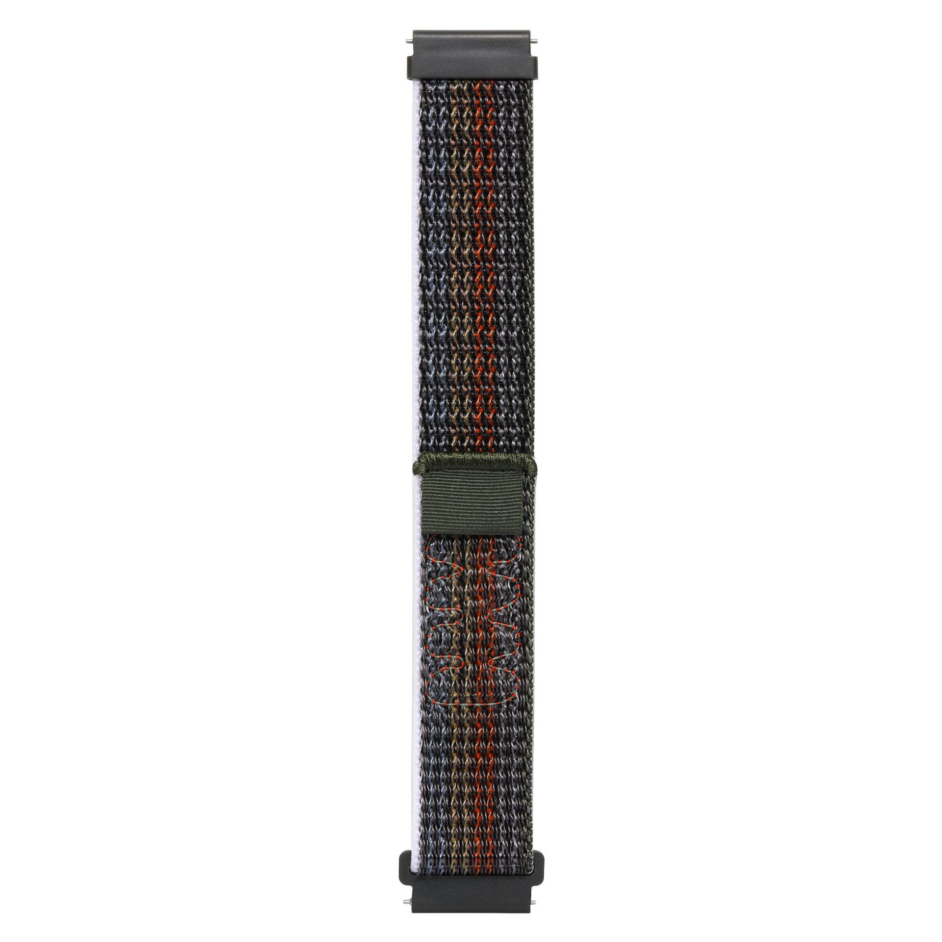 Ремінець Sport Loop для смарт годинників - 20 мм Silty (Green with Orange)