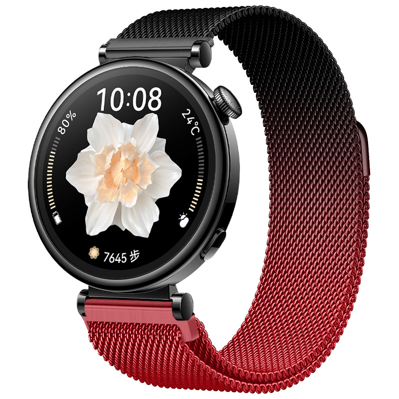 Ремінець міланська петля 20mm  (Red/Black)