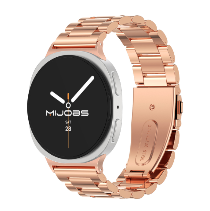 Металевий ремінець для Samsung Galaxy Watch 8 (40/44 мм) / Watch Ultra — нержавіюча сталь (рожеве золото)