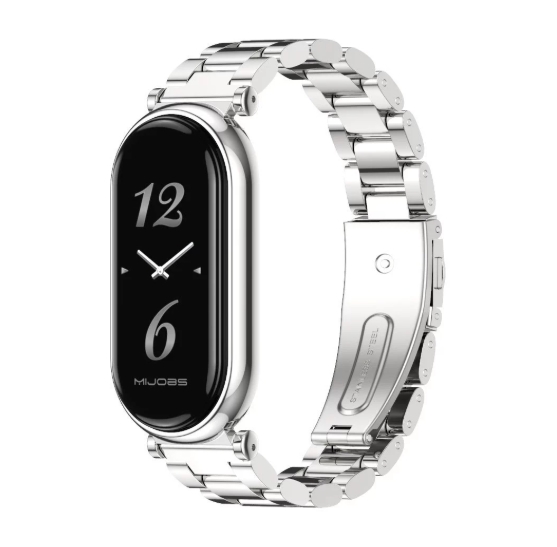 Ремінець металевий Mijoas GT4  для mi Band 8/9 (Срібний 3x)