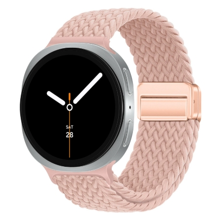 Ремінець плетений нейлоновий з магнітною застібкою для Samsung Watch 22 мм (cream pink)