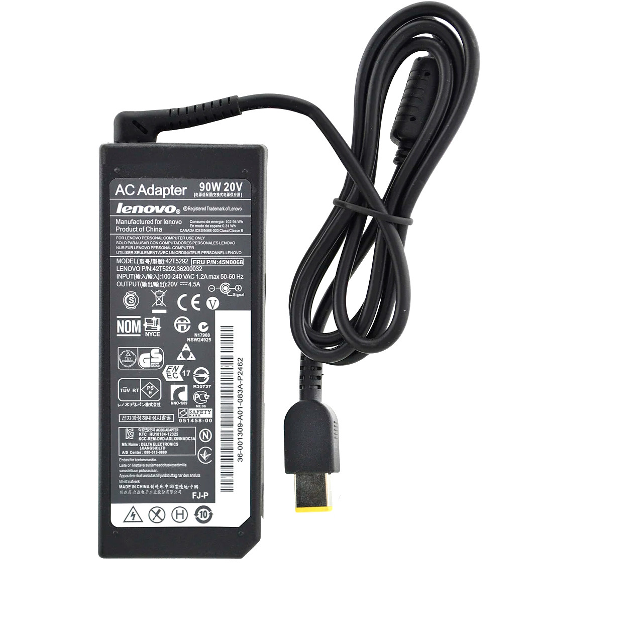 Блок Живлення для ноутбука Lenovo (20V 4.5A 90W) прямокутний штекер IdeaPad B490