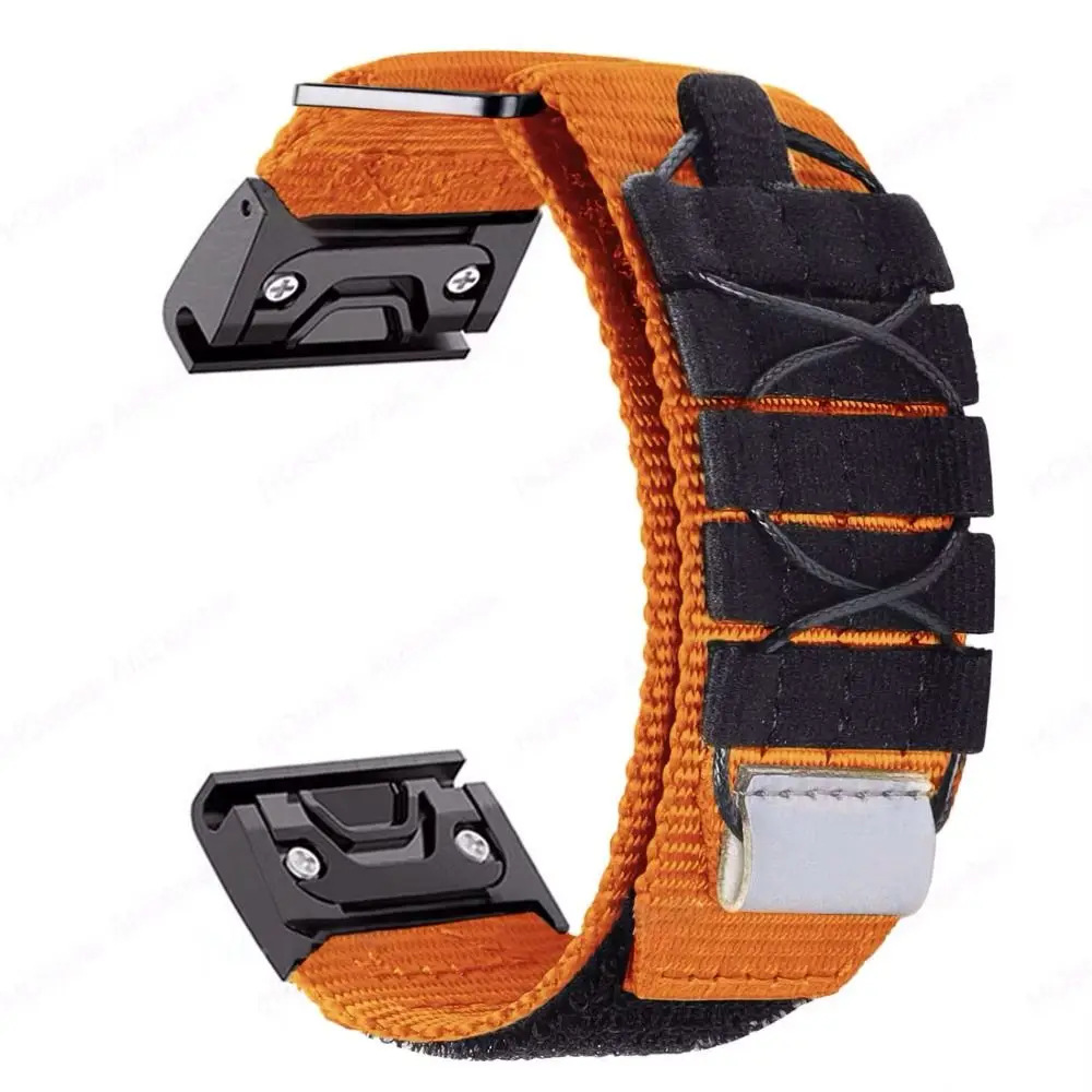 Ремінець нейлоновий для годинника Garmin 26 mm QuickFit тактичний Military (Orange)
