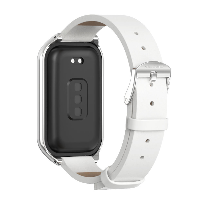Ремінець шкіряний для Xiaomi Mi Smart Band 8 Active,  (Білий)