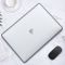 Пластикова накладка c силіконовим бампером для Macbook Air 13,6" M2 A2681 (Прозрачный + серый бампер)