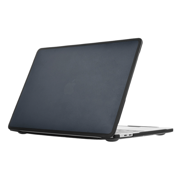 Пластикова накладка c силіконовим бампером для Macbook Air 13,6" M2 A2681 (Черный прозрачный + Черный бампер)