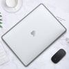 Пластикова накладка c силіконовим бампером для Macbook Pro 13,3" A1989, A2159, A2251, A2289, A2338,  (Прозрачный + серый бампер)