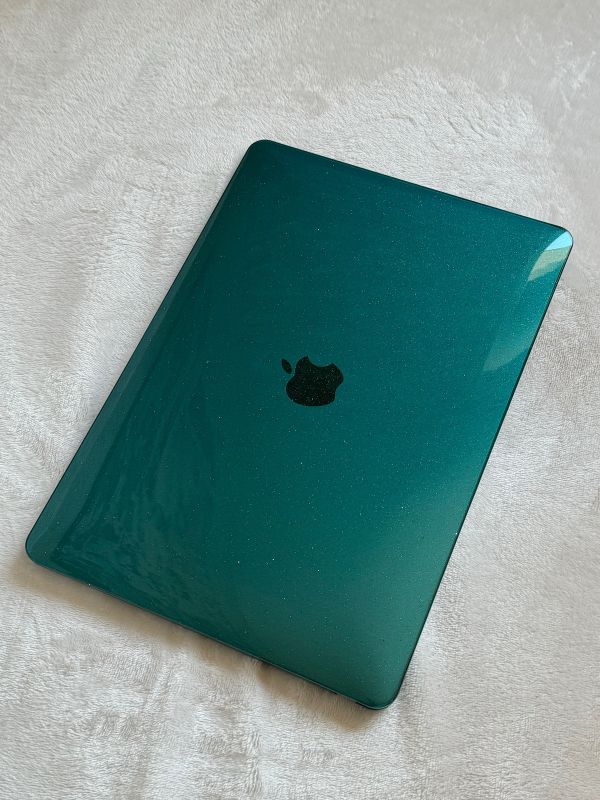 Чохол для MacBook Air 13" (2018 - 2020 | M1 | A1932 | A2337) з блискітками (Малахитовый)
