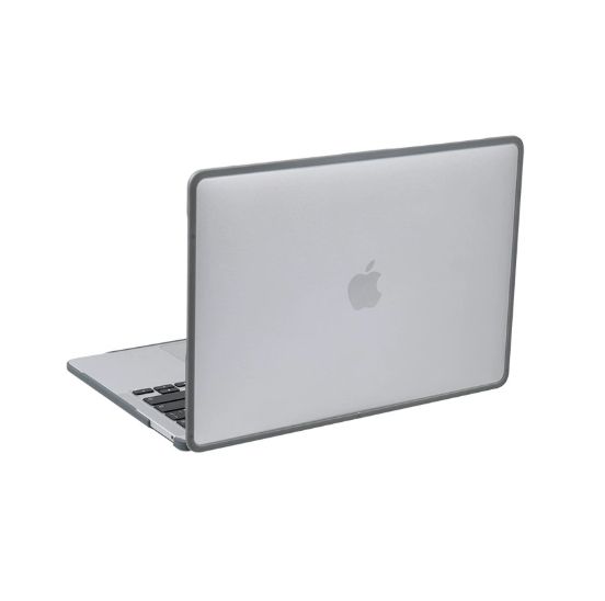 Пластикова накладка c силіконовим бампером для Macbook Pro 16" A2485, A2780 (Прозрачный + серый бампер)