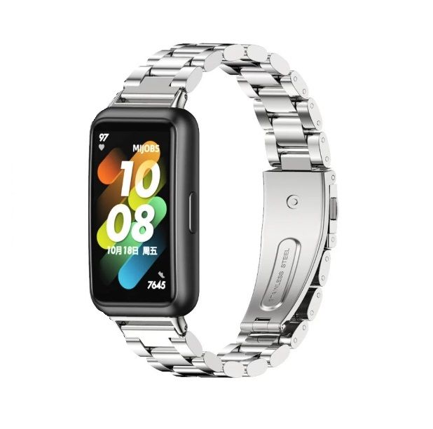 Металевий ремінець з застібкою для Huawei Band 8/9/10 (Срібний)