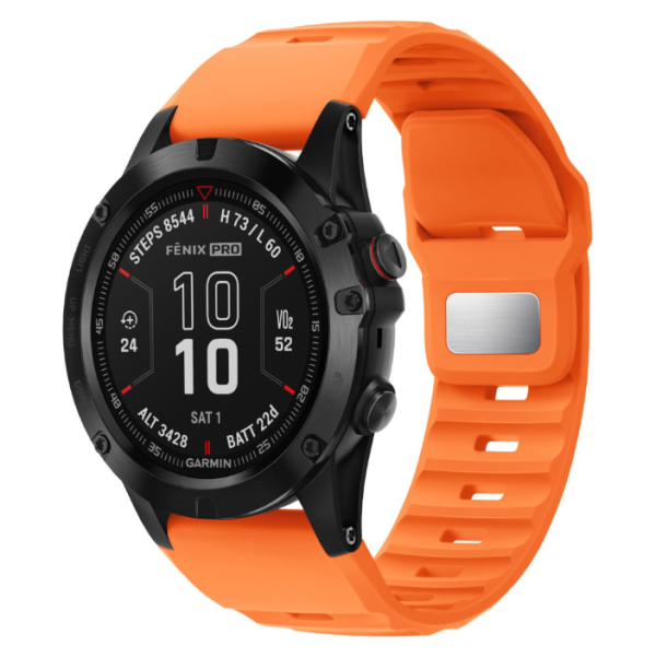 Силіконовий ремінець QuickFit 26 мм для Garmin Fenix 7X/6X/5X, Enduro 2, Tactix, Descent, Epix Pro (Помаранчевий)