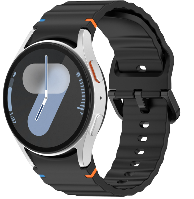 Силіконовий ремінець для Samsung Galaxy Watch 7/FE/6/5/4 (Чорний)
