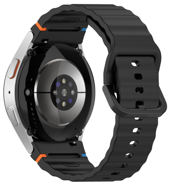 Силіконовий ремінець для Samsung Galaxy Watch 7/FE/6/5/4 (Чорний)