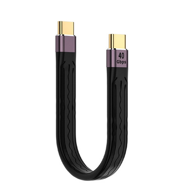 USB4.0 кабель Type-C 40Gbps 100W силіконовий для зарядки і передачі даних ноутбуків, смартфонів, SSD (Чорний (T+T))