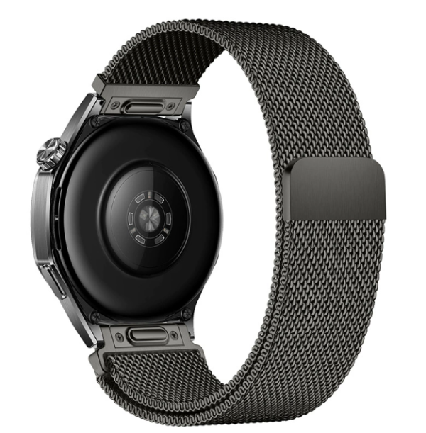 Швидкозйомний магнітний ремінець Milanese Loop 20 мм (кнопкове кріплення, оновлена модель) (темно-сірий / Gunmetal (Graphite))