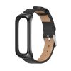 Шкіряний ремінець з металевою рамкою для Samsung Galaxy Fit 2 (чорний)