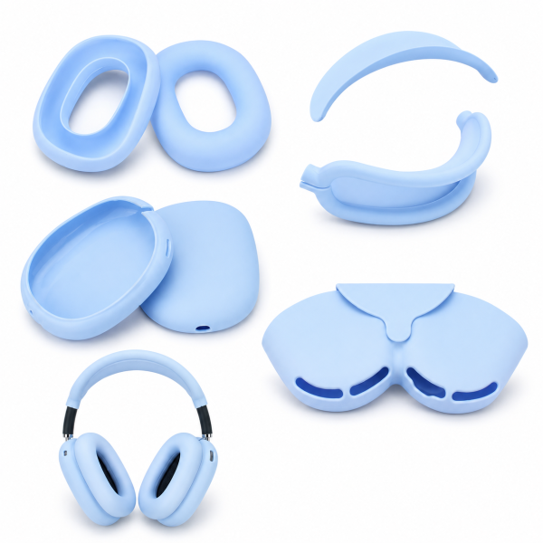 Комплект силіконових аксесуарів 5-в-1 для Apple AirPods Max (блакитний)