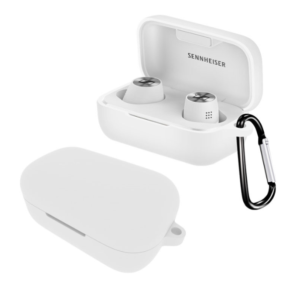 Силіконовий чохол для Sennheiser MOMENTUM True Wireless 2 з карабіном (White)
