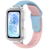 Ремінець для Huawei Band 8 / 9 / 10 з прозорим захисним бампером, силіконовий спортивний браслет (blue+pink)
