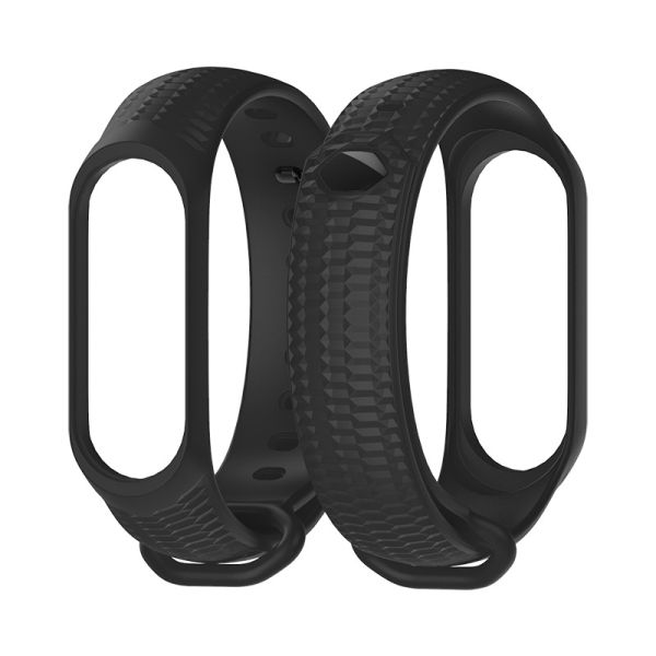 Ремінець силіконовий для MIband 4/5/6 MIJOAS, Червоний (Чорний)