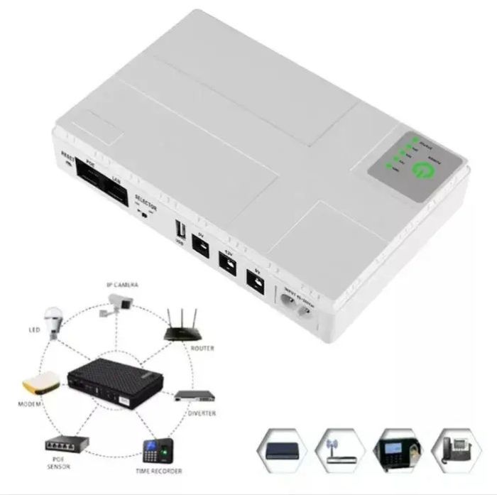 Power Bank Безперебійник для роутера DC1036P 36W 10400mAh White