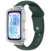 Ремінець для Huawei Band 8 / 9 / 10 з прозорим захисним бампером, силіконовий спортивний браслет (dark green)