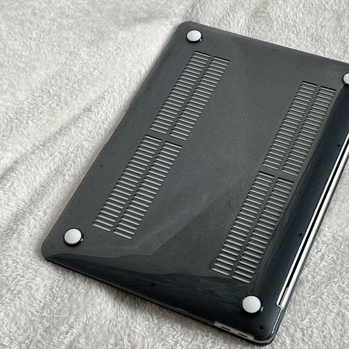 Чохол накладка для MacBook Pro 14" (A2442) з блискітками (Чорний)