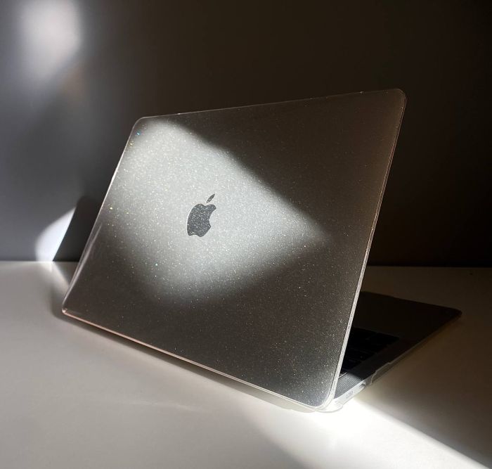 Чохол накладка для MacBook Pro 16" (A2485) з блискітками (Прозорий)