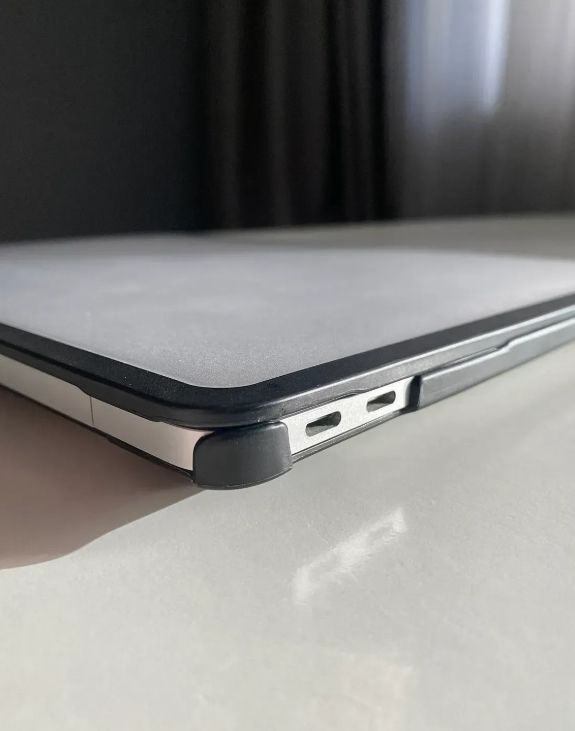 Пластикова накладка з силіконовим бампером для Macbook Air (M1 | A1932 | A2337) (Прозрачный + Прозрачный Бампер)
