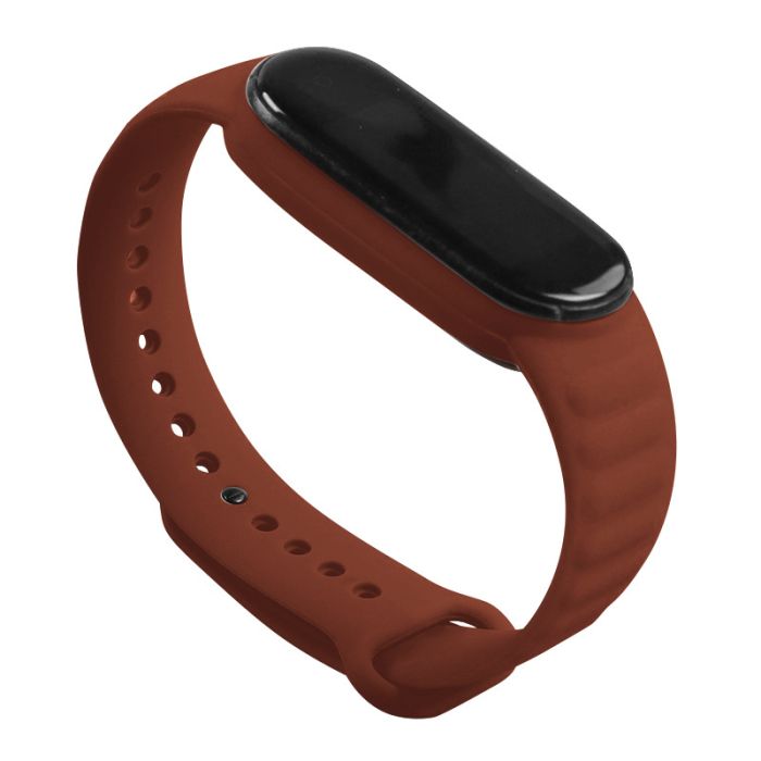 Силиконовый ремешок класический Ripple для Mi Band 5 | 6 | 7, Темно-Синий (Коричневий)