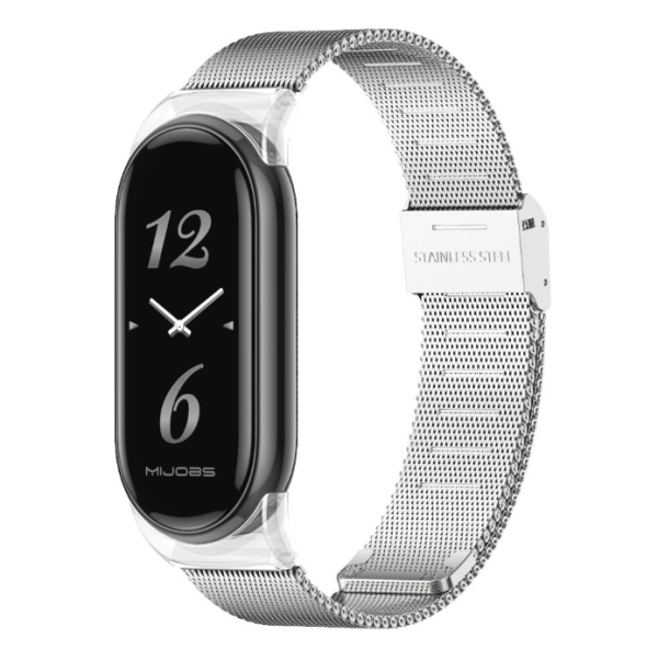 Металевий ремінець MIJOAS Milanese Loop для Mi Band 8 / 9 (класична застібка) (Срібний)