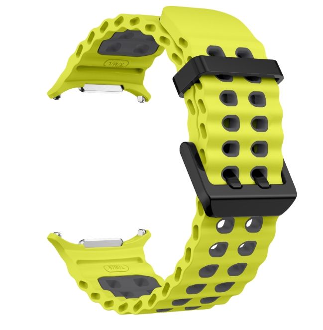 Двоколірний силіконовий ремінець для Samsung Watch Ultra 47 мм (лайм)