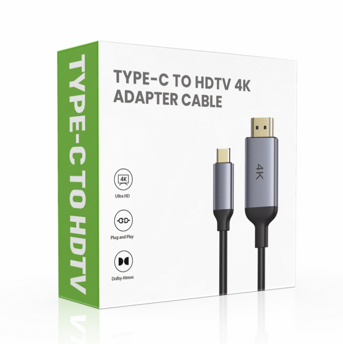HDMI кабель Type-C → HDMI 4K, 1 метр (модель ZX122)