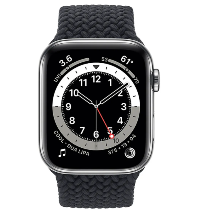 Силіконовий ремінець Braid для Apple Watch 42 / 44 / 45 / 49 AAA+ AAA+, Зелений (Чорний)