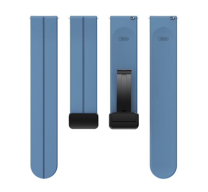 Ремінець силіконовий на магнітному замку 20мм.,  (Блактиний)