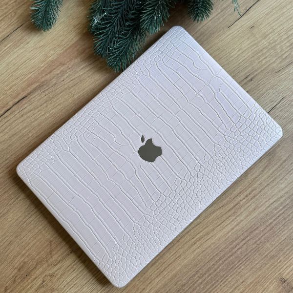 Чохол накладка на MacBook Pro 13  M1/M2/M3 ШКІРЯНИЙ (Світло рожевий)