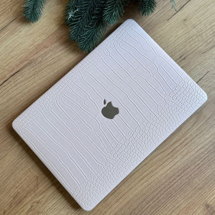 Чохол накладка на MacBook Pro 13  M1/M2/M3 ШКІРЯНИЙ (Світло рожевий)
