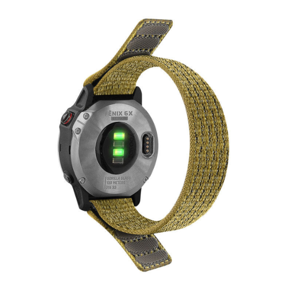 Нейлоновий ремінець на липучці для Garmin Fenix 7/7X/6X/5X/6/5 22ММ.  (Оливковий зелений)