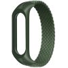 Тканинний монобраслет Braided Solo Loop для Xiaomi Mi Band 3 | 4 | 5 | 6 (Розмір M - 170 мм), Чорний (Зеленый)