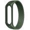 Тканинний монобраслет Braided Solo Loop для Xiaomi Mi Band 3 | 4 | 5 | 6 (Розмір M - 170 мм), Чорний (Зеленый)