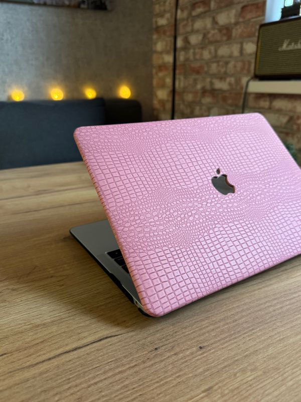 Чохол накладка на MacBook air 13 M2 (A2681) шкіра (Рожевий)