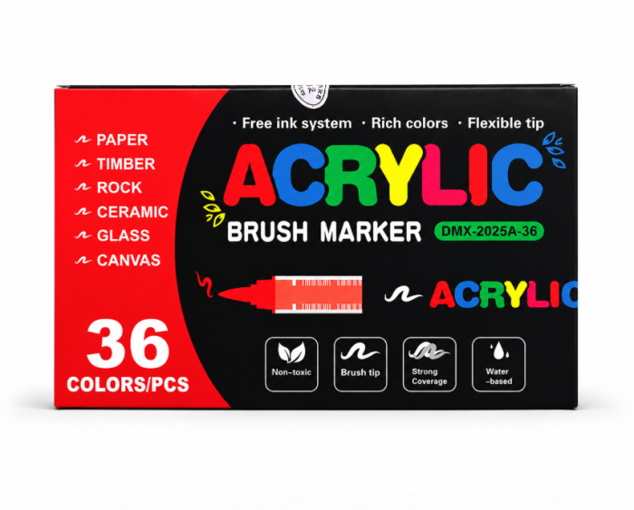 Набір акрилових маркерів GuangNa Acrylic Brush Marker GN.8101 (36 шт.)